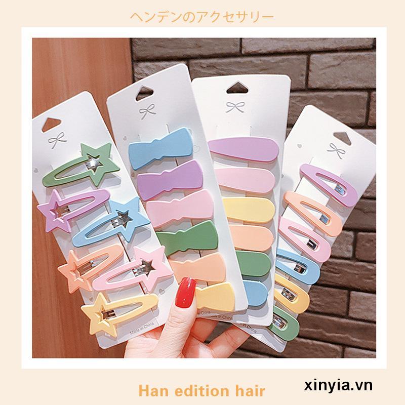 Set 6 kẹp tóc nhiều màu sắc phong cách Hàn Quốc thời trang cho bé gái