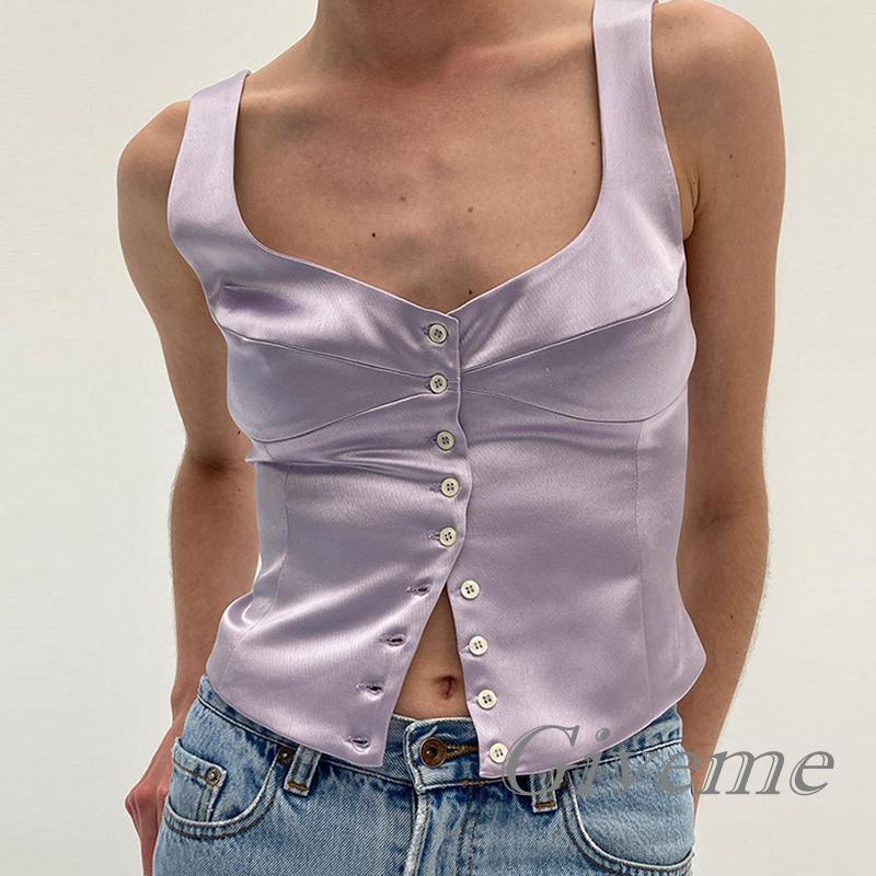 Áo Croptop Sát Nách Màu Trơn Thời Trang Cho Nữ