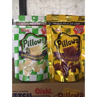 Snack Pillows Oishi nhân sữa dừa và socola gói 100g