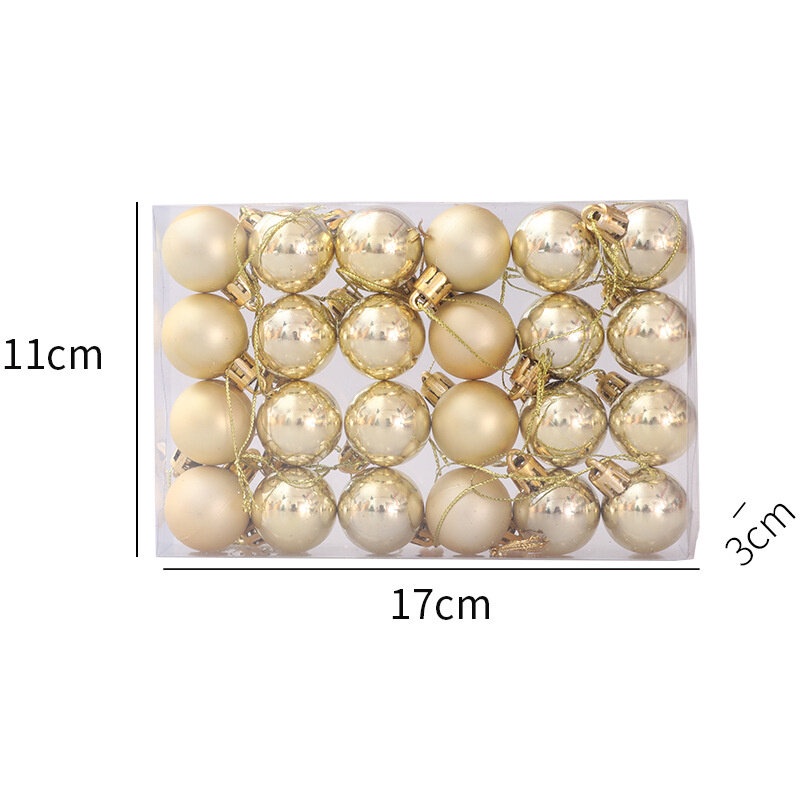 [Christmas Products ] 24Pcs/pack 3cm Christmas Ball Baubles Ornaments For Xmas Tree
