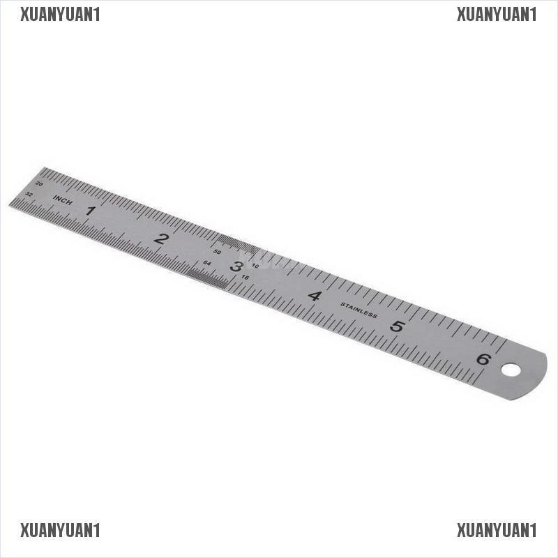 Thước Đo Thẳng Bằng Thép Không Gỉ Hai Mặt 15cm 6