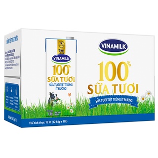 THÙNG 12 HỘP 1 LÍT SỮA TƯƠI TIỆT TRÙNG VINAMILK
