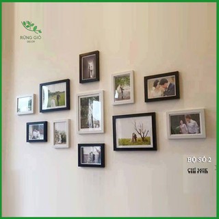 Khung ảnh treo tường trang trí phòng cưới mã số 02 nhỏ gồm 11 khung