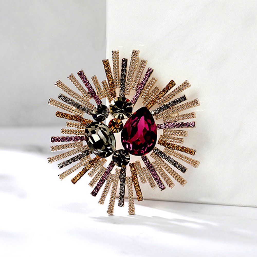 Trâm Cài Áo Hình Kim Cương Pha Lê Cỡ Lớn Phong Cách Retro Thời Trang Sang Trọng