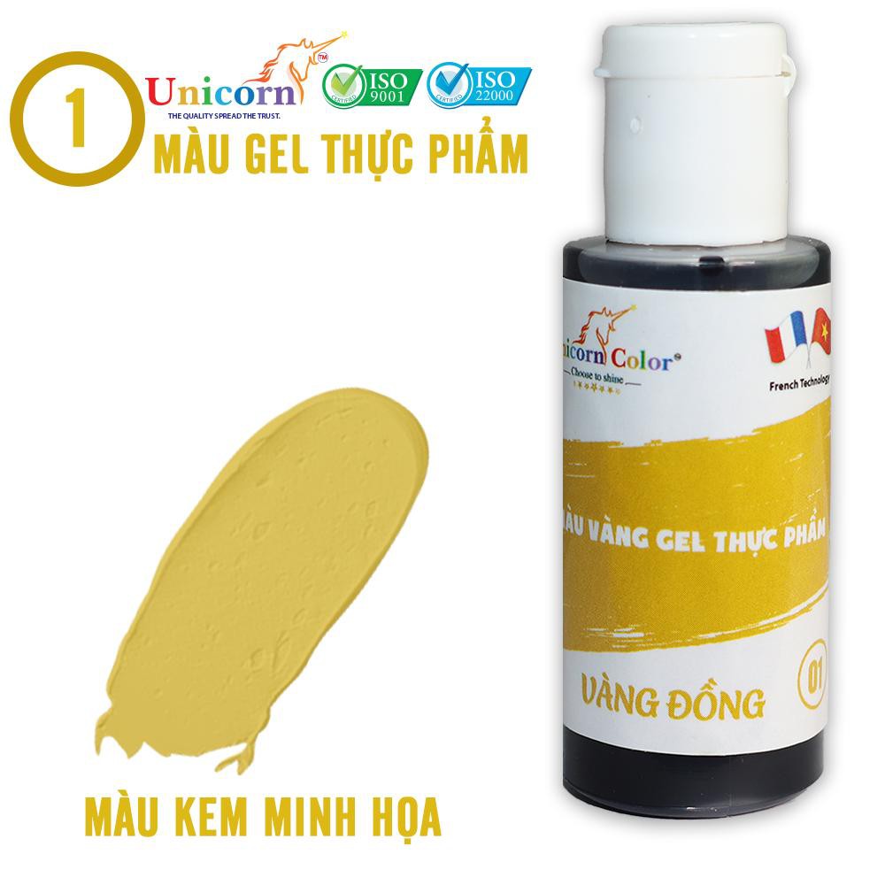 Màu Thực Phẩm Unicorn Color Vàng Đồng - Ms 01 - 28G (Dạng Gel)