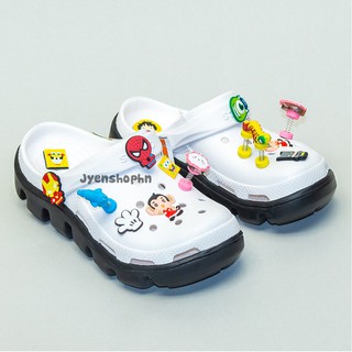 Dép Cross cá sấu trắng đế đen Full Tag cao cấp giá rẻ [ Giá Sỉ+ Box Hãng + Loại Xịn Nhất+ 6 jb stic ]