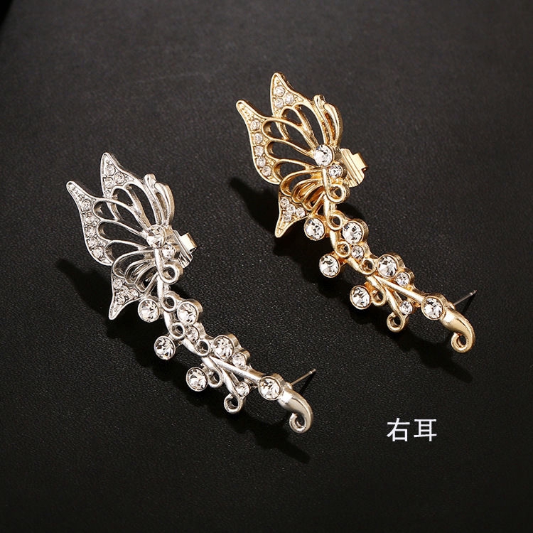 [Giao Hàng Miễn Phí] Bông Tai Kẹp Hình Bướm Đính Đá Zircon Tinh Tế 22229