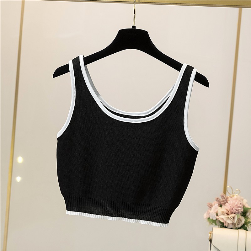 Set Áo Khoác Cardigan Dài Tay Và Áo Len Ngắn Phong Cách Hàn Quốc Mới