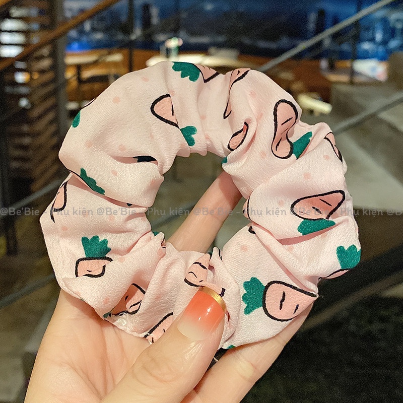 [BP362] Buộc tóc scrunchies in hinh cà rốt nhiều màu cute - BeBie Phụ kiện cưng