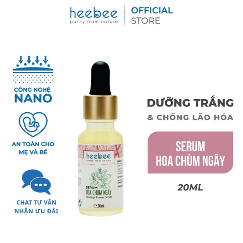 Serum Hoa Chùm Ngây Heebee dưỡng trắng, chống lão hóa, tái tạo da tự nhiên 20ml