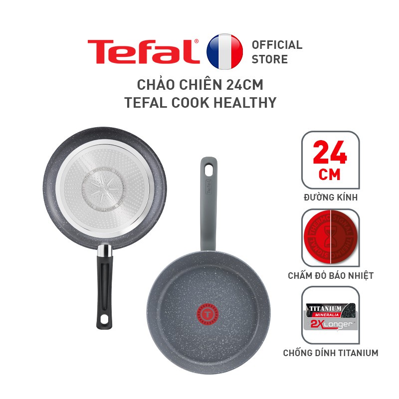Bộ nồi chảo Tefal Cook Healthy 2pcs (Chảo 24/Chảo xào 28)