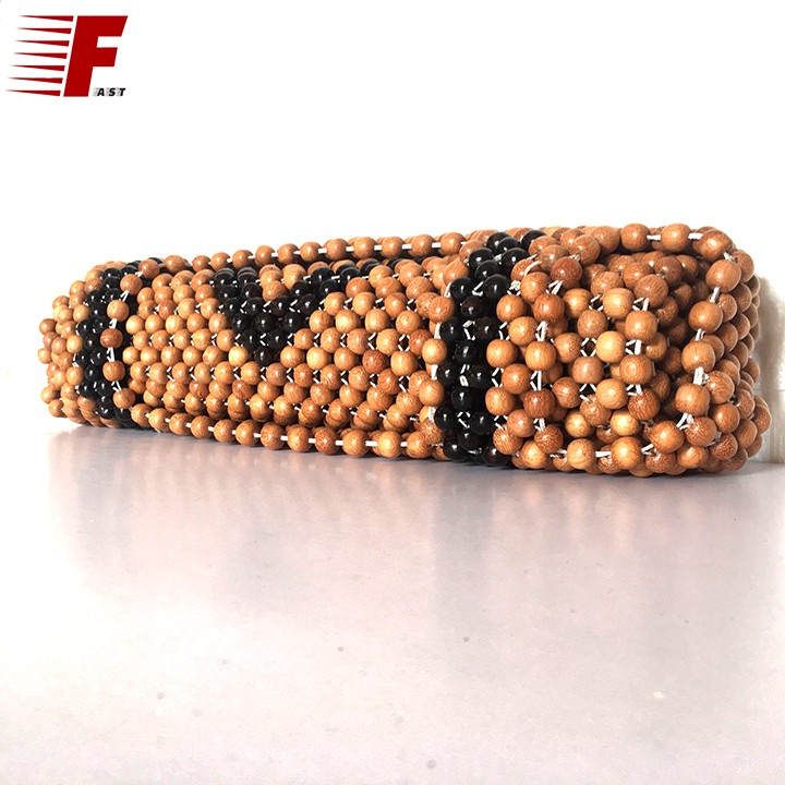 Lót ghế ô tô hạt gỗ 12mm đan họa tiết đẹp mắt - Lắp vừa mọi ghế ô tô