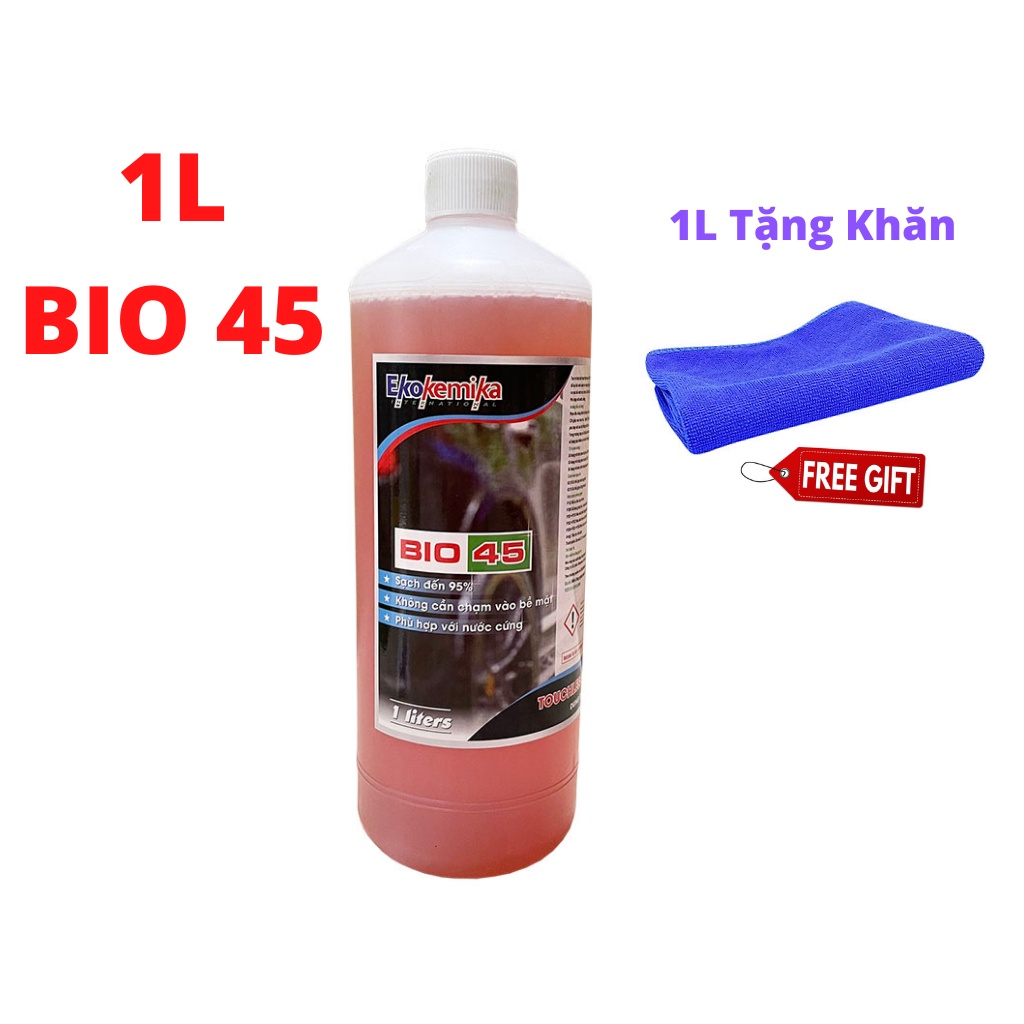 Dung Dịch Bọt Rửa Xe Không Chạm Bio 45 Ekokemika Độ Đậm Đặc Cao 1l Tặng Khăn