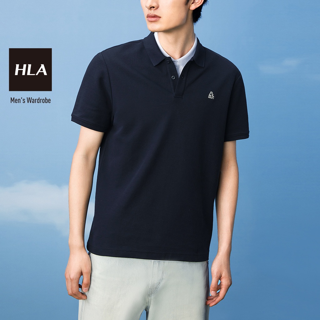 HLA - Áo Thun Polo Nam Simple Pure Color Short Sleeve POLO Shirt