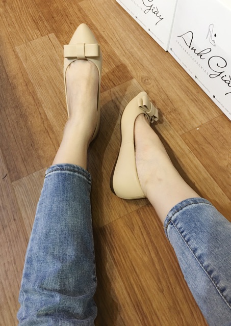 Giày bệt nơ da lì cao cấp VNXK siêu mềm êm( ảnh thật, kèm video) | BigBuy360 - bigbuy360.vn