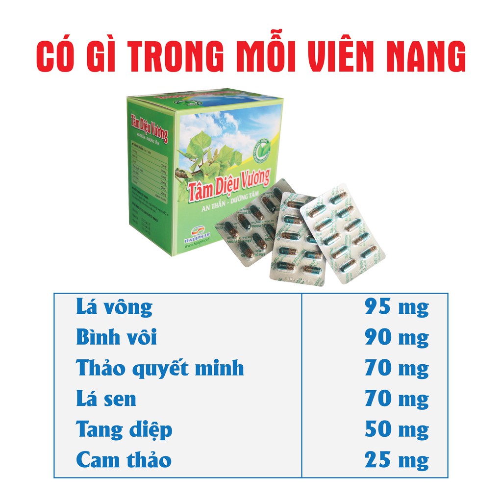 Viên uống ngủ ngon an thần giảm stress Tâm Diệu Vương (100 viên)