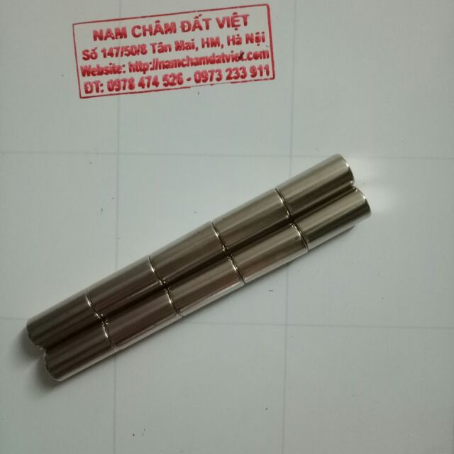 Nam châm viên 10x20mm trụ dài siêu mạnh nam châm đất hiếm