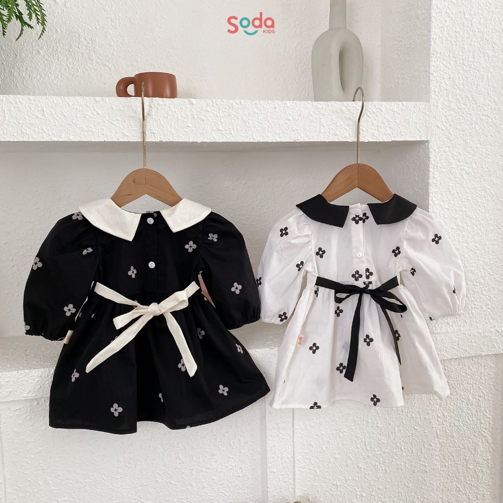 Váy bé gái jiso dress SODA KIDS thiết kế babydoll cổ vuông tiểu thư, dễ thương, phong cách Hàn Quốc