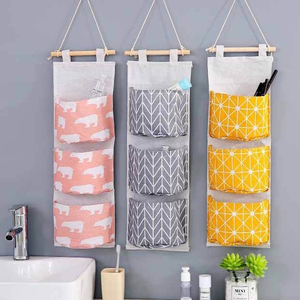 &lt;Video Review&gt;Giỏ Túi Vải Canvas Treo Tường 3 Tầng Decor Trang Trí Nhà Cửa Đựng Đồ Cá Nhân Tài Liệu Văn Phòng A221