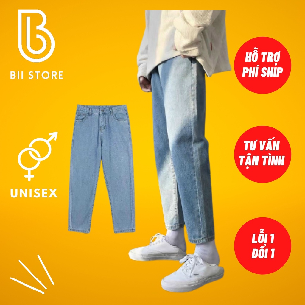 Quần jeans ống rộng nam nữ , form baggy , basic , không phai màu phong cách Hàn Quốc - BMX | BigBuy360 - bigbuy360.vn