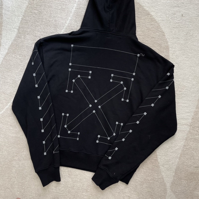 Áo khoác hoodie Off white size S màu đen chính hãng