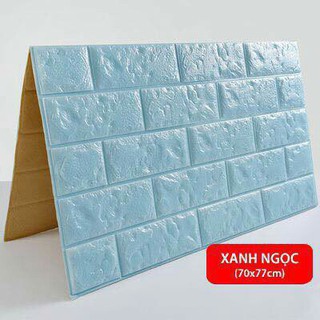 Tấm xốp dán tường giả gạch 3D xanh ngọc