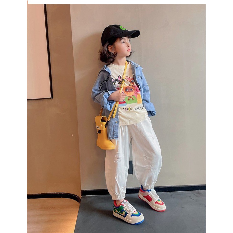 Giày Thể Thao Cổ Thấp Hình Vịt Mandarin Màu Cầu Vồng Phong Cách Mùa Thu Mới Cho Trẻ Em