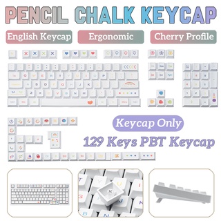 [Mã 66ELSALE giảm 7% đơn 300K] Bộ Keycap 129 Phím PENCIL COLOR Cherry Profle In Dye Sub nhựa PBT Hỗ trợ nhiều layout