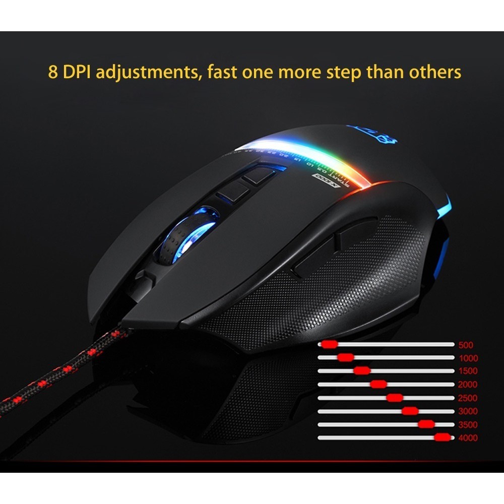 Chuột game cao cấp Motospeed V10 Magic Leopard DPI 4000-Led đa màu