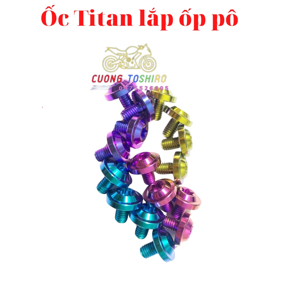 Ốc titan gr5 gắn ốp pô xe wave a Wave a 2007-2022 50cc 100cc 110cc, sirius, RSX Fi 110