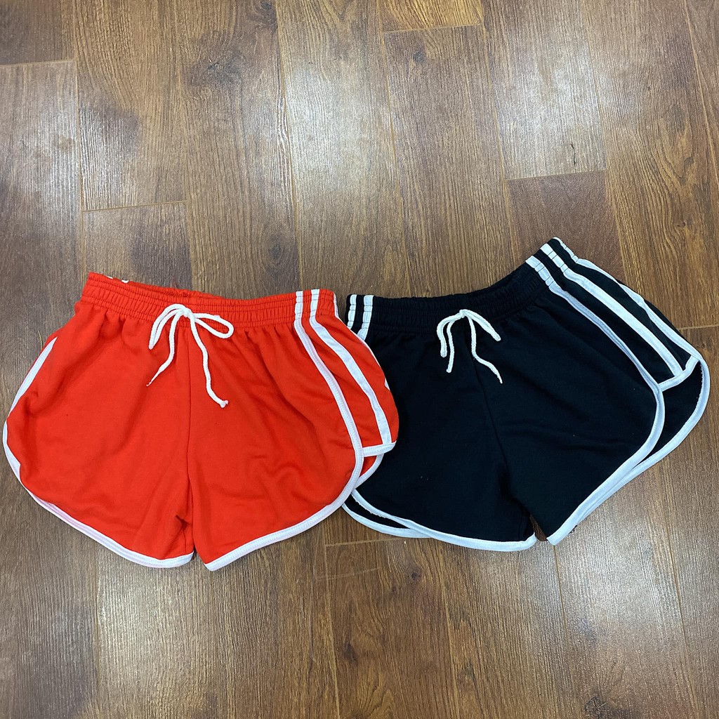 Quần Short Nữ - Quần đùi đen đỏ kẻ sọc Sporty LE47 | BigBuy360 - bigbuy360.vn