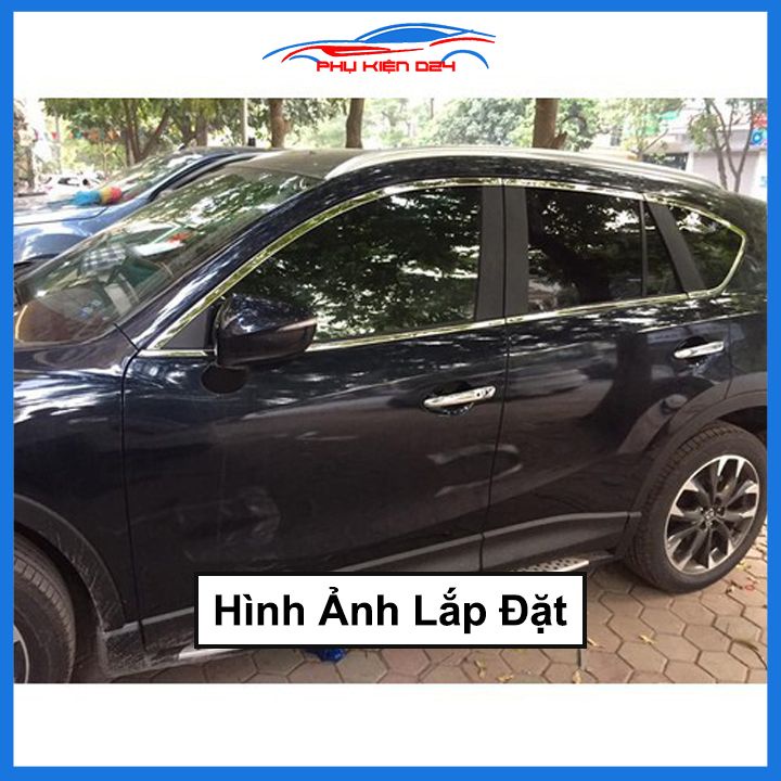 Bộ nẹp viền cong kính Inox Cho Mazda Cx5 2018-2019-2020-2021-2022-2023