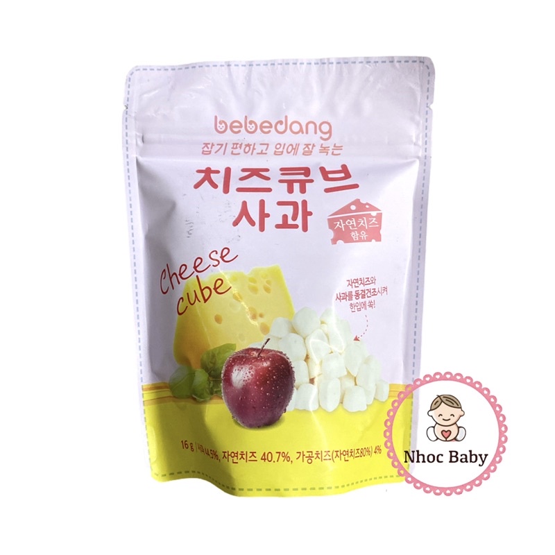 Phô mai sấy lạnh Bebedang cho bé 8m+ túi zip 16g