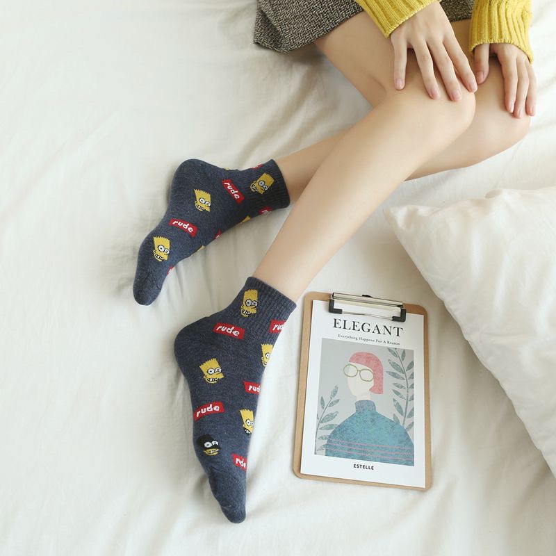 Tất cổ cao nam nữ vớ simpson cổ cao giữ ấm chân thời trang hàn quốc đẹp giá rẻ MRSOCKS VC037