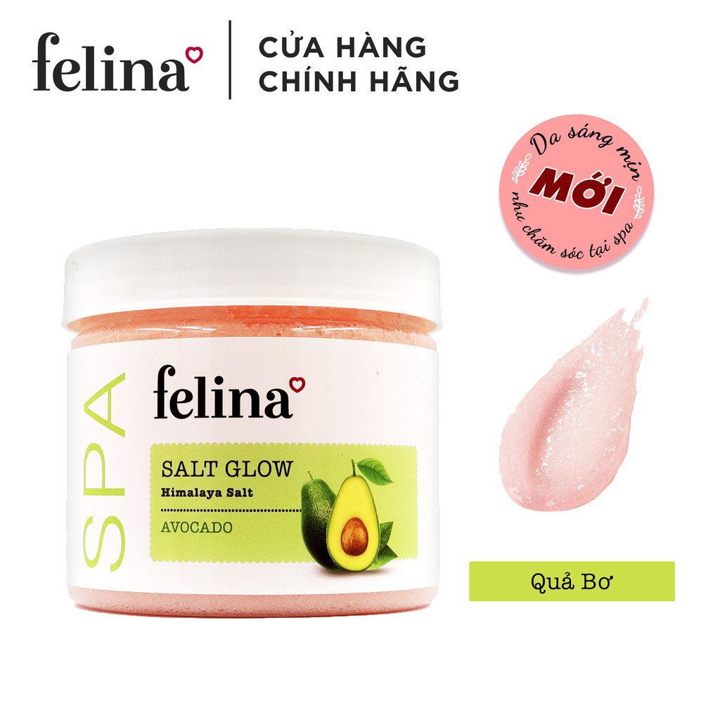 Tẩy tế bào chết Felina 500g - Muối hồng Himalaya Bơ