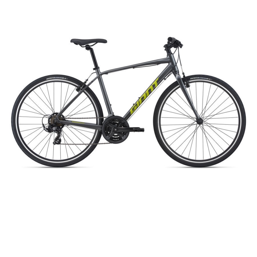Xe đạp đường trường Giant Escape 3-2021, Khung sườn hợp kim nhôm ALUXX, Bộ group Shimano Tourney 21 speed, Màu vàng xám