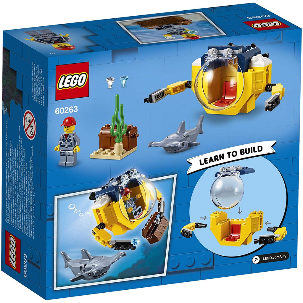 LEGO CITY 60263 Tàu Ngầm Mini Truy Tìm Kho Báu ( 41 Chi tiết) Bộ gạch đồ chơi lắp ráp sáng tạo