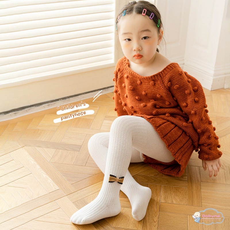 Quần Legging Chất Liệu Cotton Dày Dặn Đính Nơ Xinh Xắn Cho Bé Gái