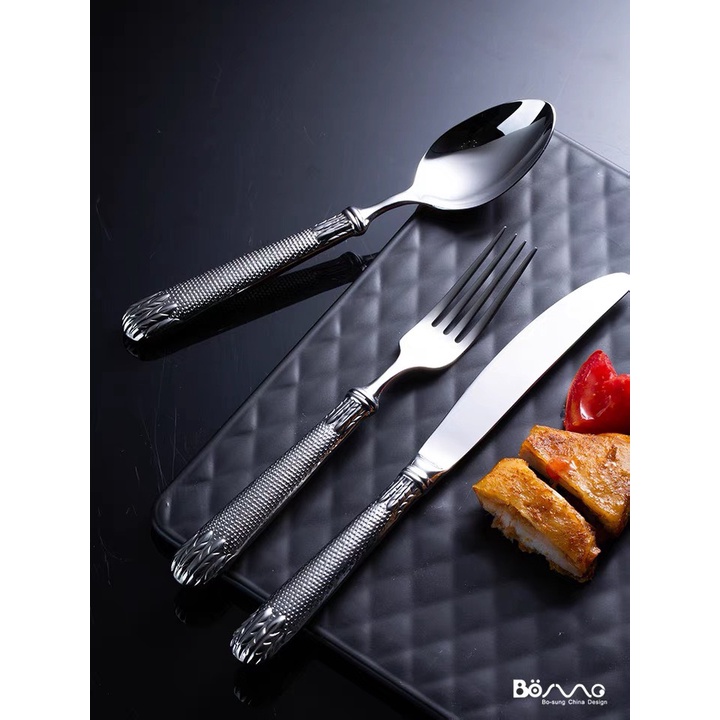 Thìa, đũa, dĩa, dao bạc phong cách Bắc Âu cao cấp,[CÓ ẢNH THẬT], thiết kế tinh tế độc đáo, chất liệu inox 304 sang trọng