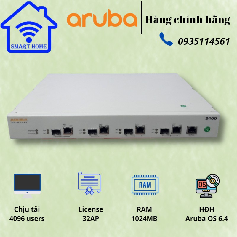Controller Aruba 3400 Full License 32AP Hàng chính hãng ARUBA