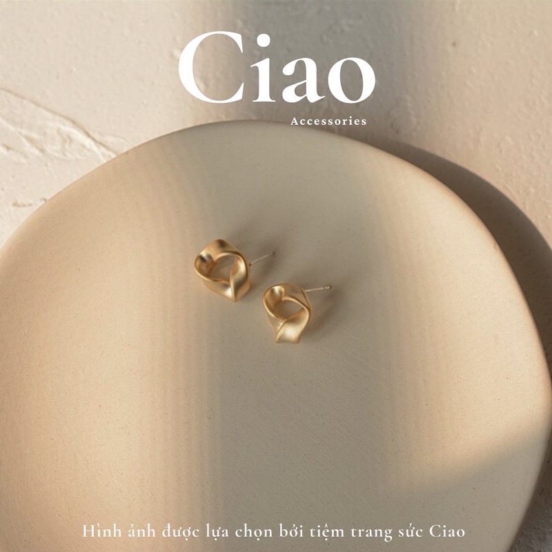 [HOẢ TỐC 1H] Khuyên tai/ Bông tai mạ bạc S925 thiết kế hình xoắn nhỏ đơn giản Retro Ciao