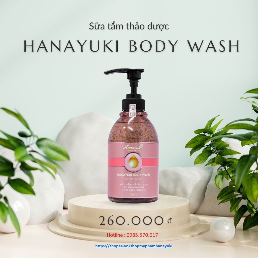 Sữa tắm thảo dược Hanayuki Body Wash chai 500ml