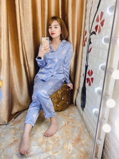 Bộ mặc nhà LV lụa cao cấp cực sang chảnh