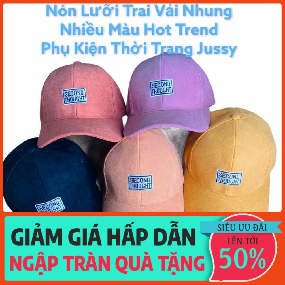 Mũ Lưỡi Trai Thời Trang Nam Nữ Thêu Chữ Second Thought Chất Vải Nhung Mịn Thoáng Mát Nhiều Màu Vintage xịn