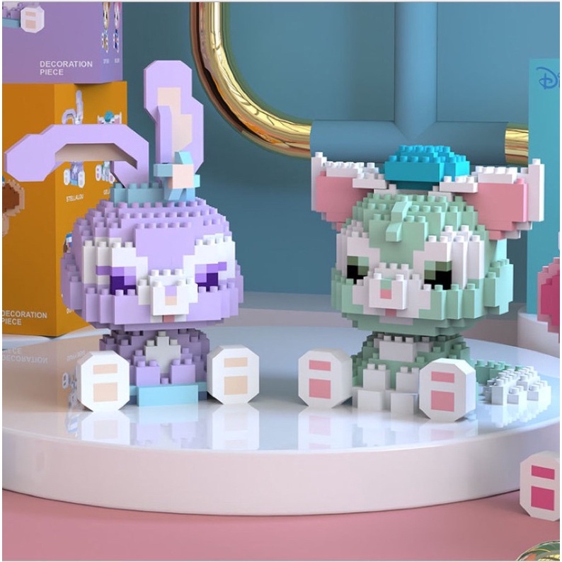 Mô hình lắp ráp hoạt hình vịt Donal, Thỏ Stella 3D đáng yêu cho bé, Đồ chơi nanoblock