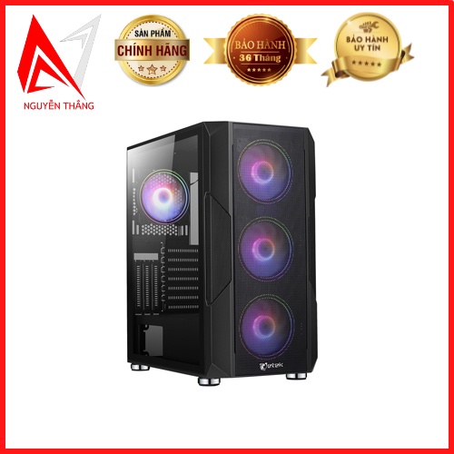 Vỏ Case máy tính JETEK SQUID Z4 (E-ATX Tower/Màu Đen) tặng 3 fan led