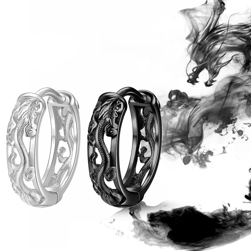 Khuyên Tai Vòng Tròn Hình Rồng Phong Cách Hip Hop Đường Phố Mới Cho Nam Và Nữ