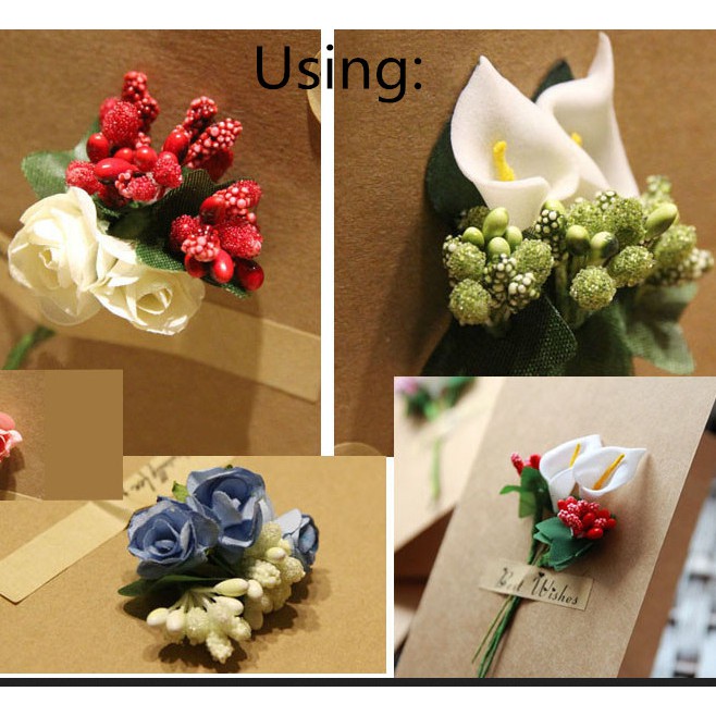 Set 12 bông hoa đường giả trang trí tiệc cưới/ sổ lưu niệm diy