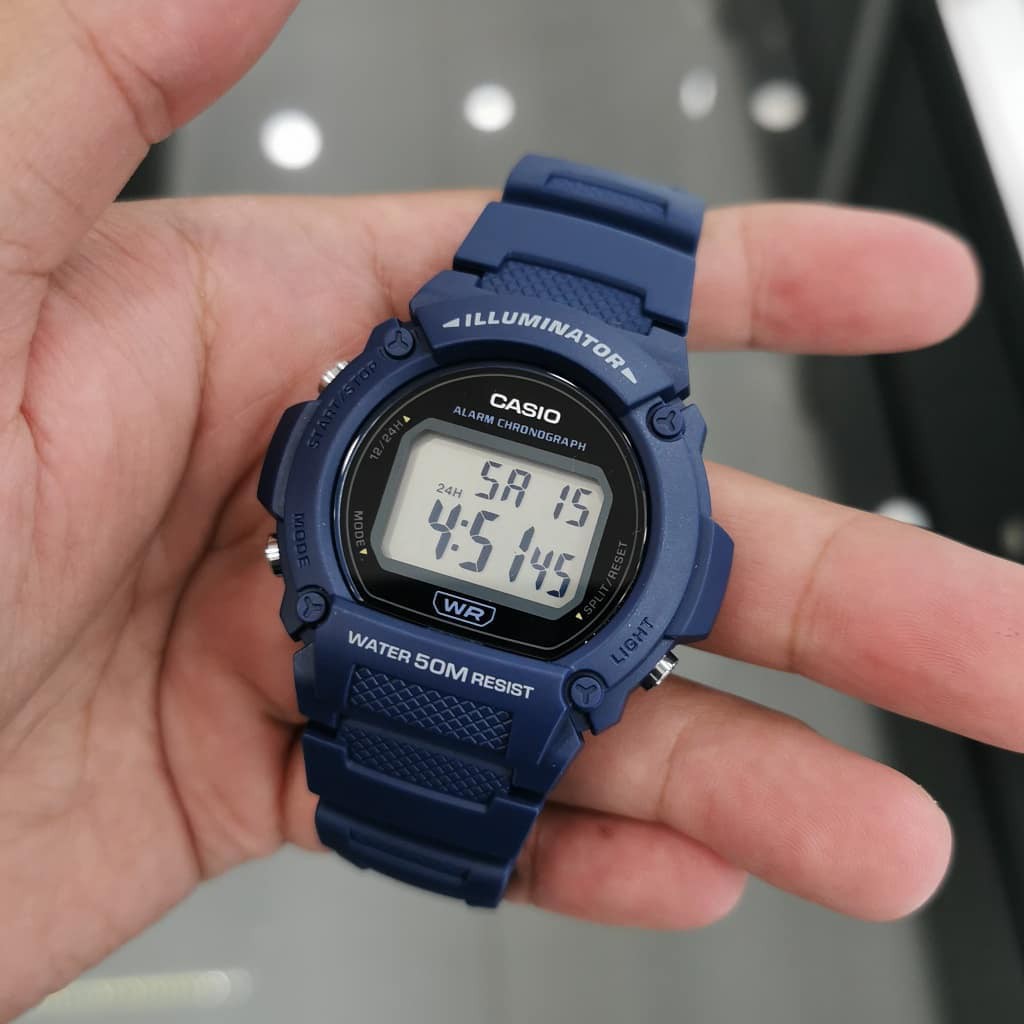 Đồng hồ Nam dây nhựa Casio W-219H chính hãng bảo hành 1 năm Pin trọn đời