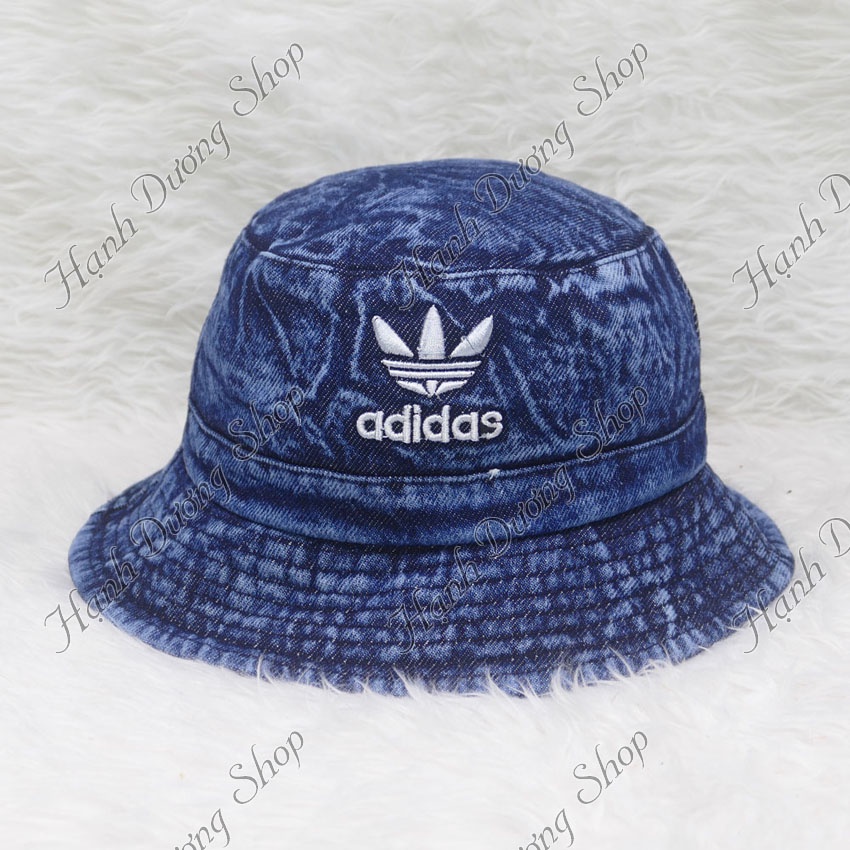 Nón bucket tai bèo jean thêu chữ phong cách thời trang phù hợp cả nam lẫn nữ
